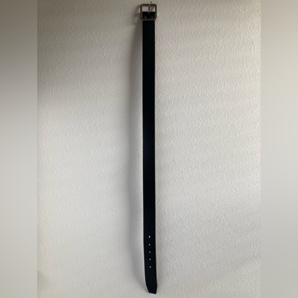 GAP Black Belt with Silver Buckle, Genuine Leather Size M